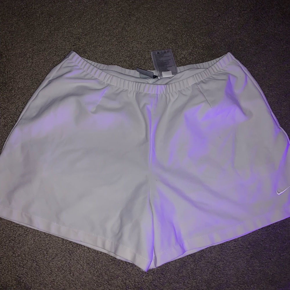 White Nike Dri-Fit Athlete Shorts